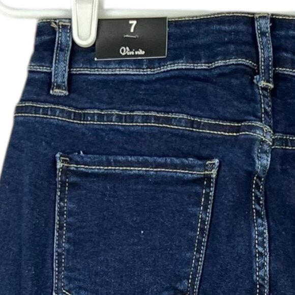 Vivi Vito Women's Stretch Navy Denim Jeans Size 7 High Rise Straight Leg  NWT - Picture 10 of 16